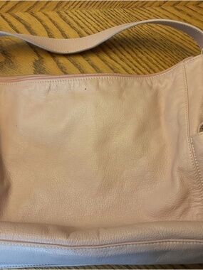 Lauren Ralph Lauren Pale Pink Leather Hobo Shoulder Bag